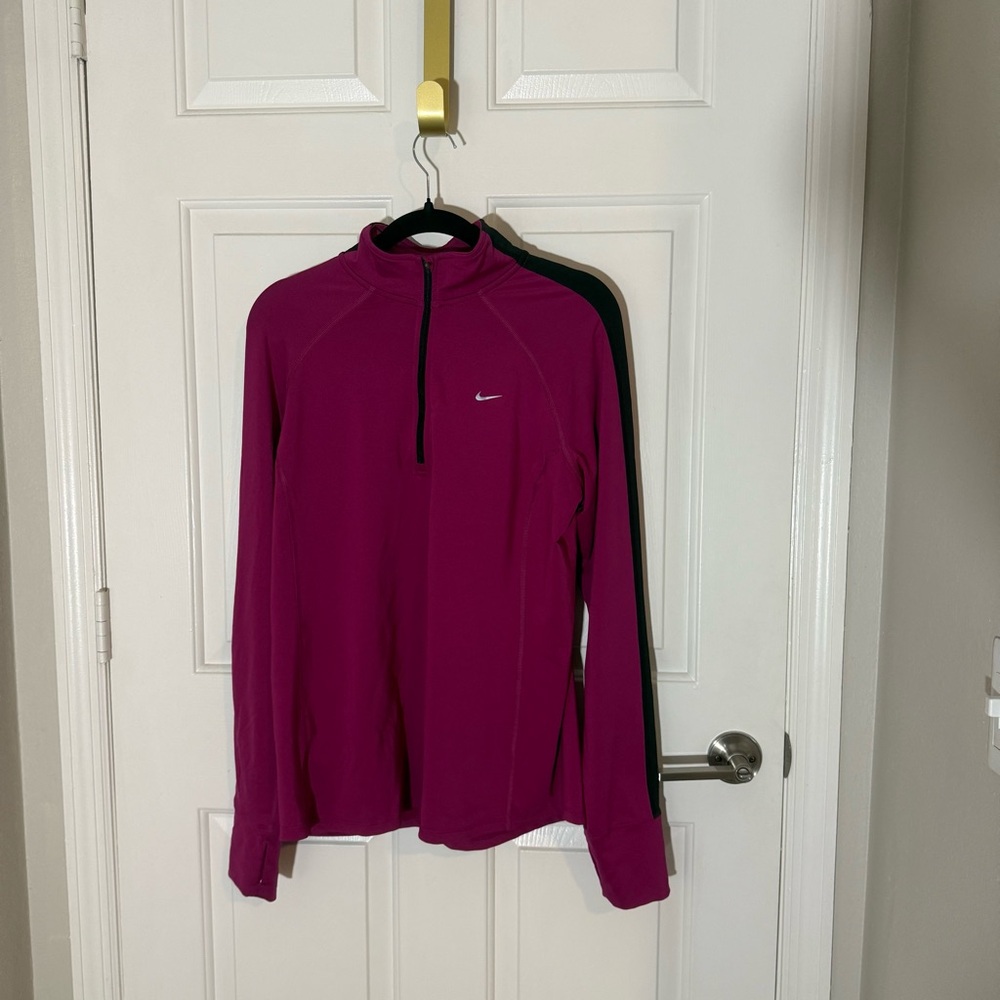 Nike Women's Fuchsia Half-Zip Pullover with Swoosh